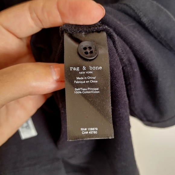 Rag & bone Avery Button-Up black Shirt short sleeve soft sz Xl - Picture 7 of 8